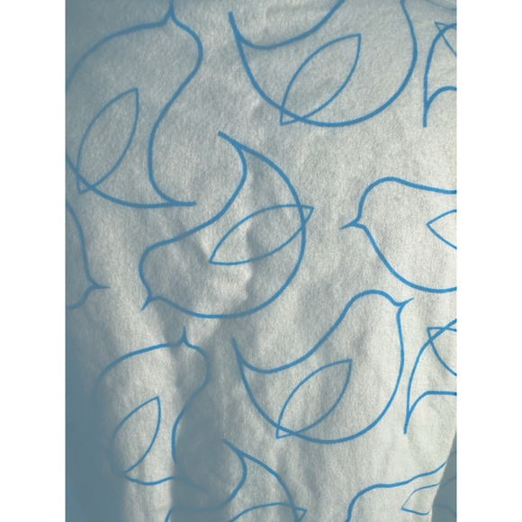 XL Noble Mount White & Blue Bird Print 100 % Cotton Pajama Pants Sleep PJ Set - Picture 3 of 9